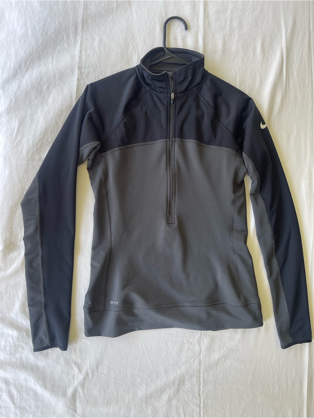 Nike Women’s Two-Tone Black and Gray Half-Zip Jacket
